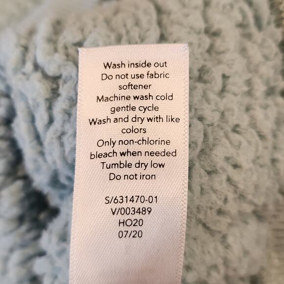 ATHLETA GIRL Super Cute Mint Blue Sherpa Pullover Hoodie Girls 12 - Picture 8 of 8